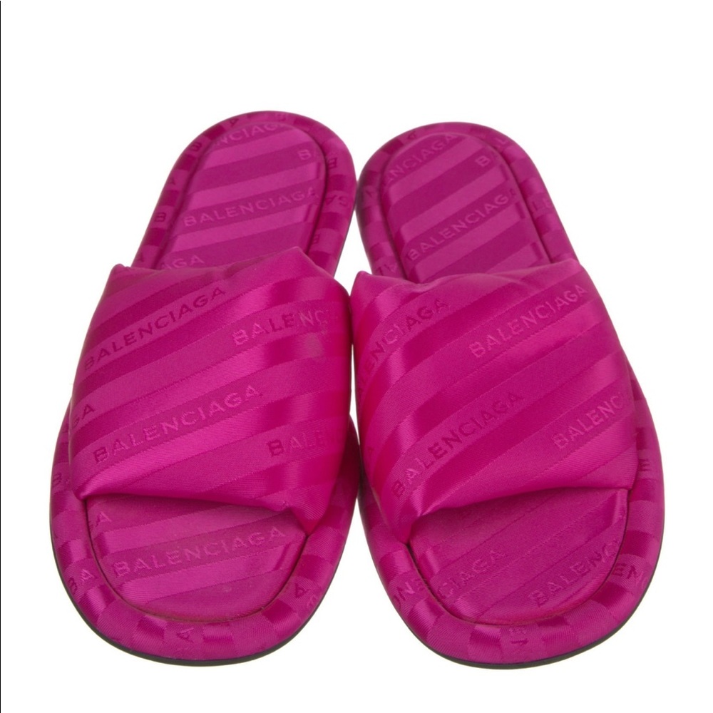 💖💖 Balenciaga Satin Fuchsia Slides Size EU 38 💖💗
